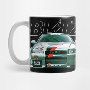 jdm blitz GT-R R34 V spec II N1 Skyline BNR34 KV2 Athlete Silver R348 Autobahn Mug